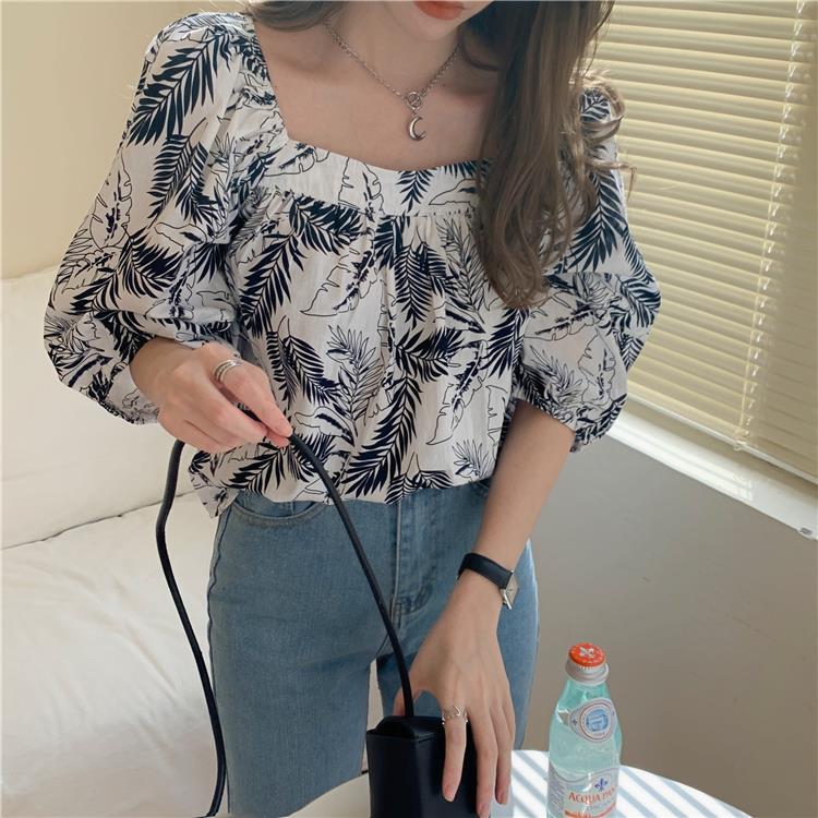 Áo Sơ Mi Tay Phồng Họa Tiết Hoa Phong Cách Retro Thời Trang Cho Nữ | BigBuy360 - bigbuy360.vn