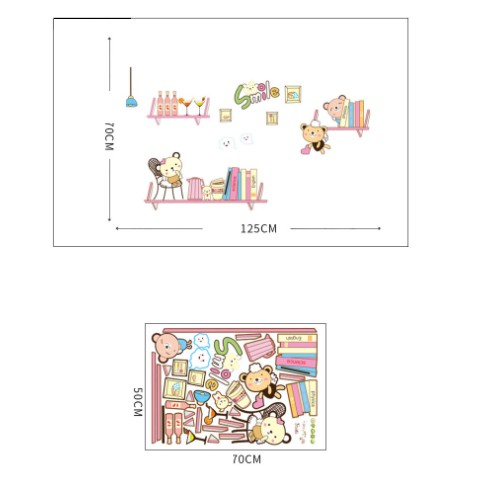 Decal trang trí  Những chú gấu smile đáng yêu