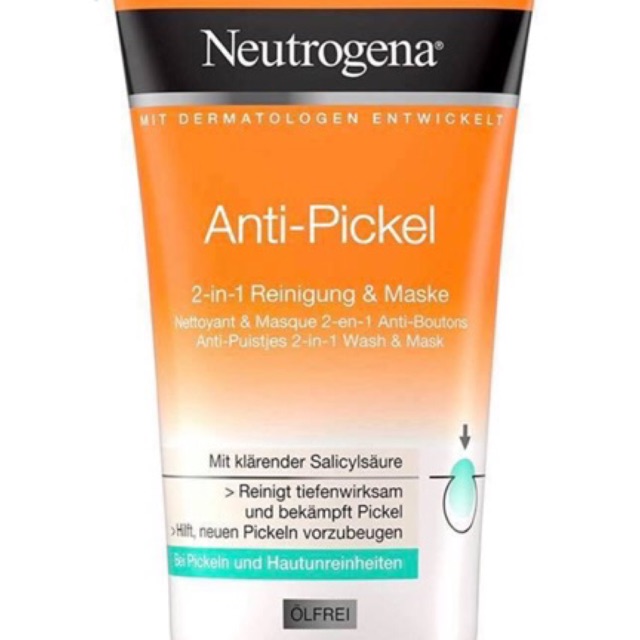 RỬA MẶT & MẶT NẠ CHỐNG MỤN NHỌT 2 in 1 NEUTROGENA – 150ml