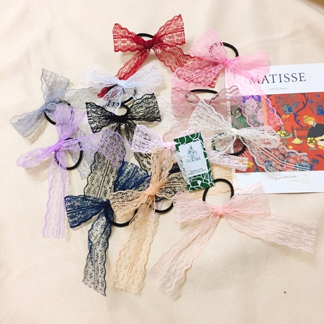 CỘT TÓC NƠ REN TIỂU THƯ ẢNH THẬT