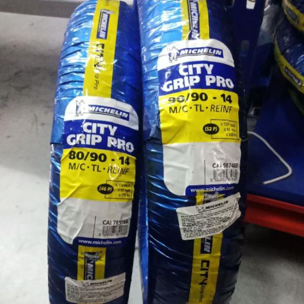 Lốp ( Vỏ ) chống đinh xe Airblade Michelin trước 80/90-14 hoặc sau 90/90-14 CITY GRIP PRO _ Lốp Trung Thành