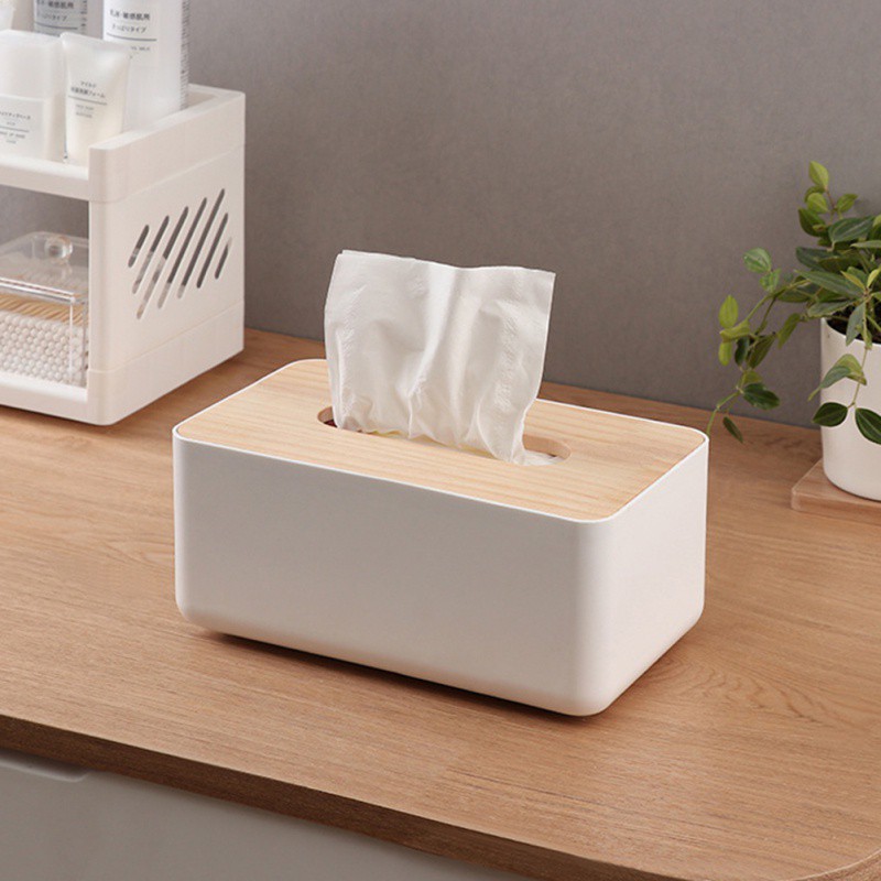 Tray Creative Multi-purpose Solid Wood Tissue Box Storage Box Home Garden Storage Organization