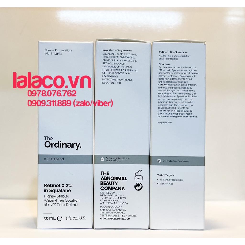 Tinh chất Retinol Squalane nồng độ 0.2% - 0.5% - 1% - The Ordinary