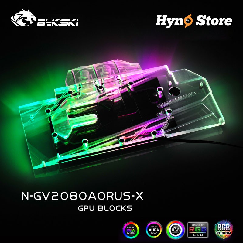 Block VGA Bykski chính hãng N-GV2080AORUS-X dành cho card Giga 2070 2080 Aorus Tản nhiệt nước custom - Hyno Store