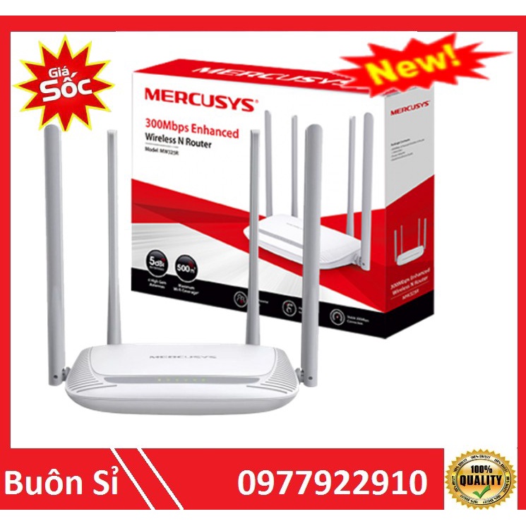 Bộ Thu Phát Wifi 4 Râu Mercusys MW325R 300Mbps Cực Khỏe - Chính Hãng BH 24tháng