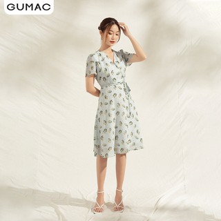 Đầm nữ họa tiết cổ V DA1107 GUMAC