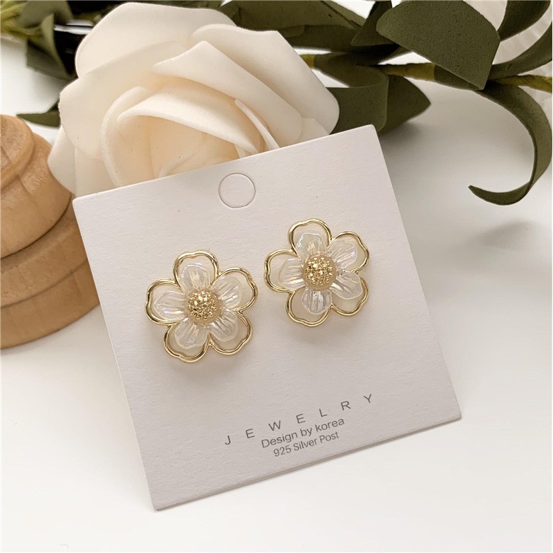 Khuyên Tai Hình Bông Hoa Phong Cách Hàn Quốc Dành Cho Nữ