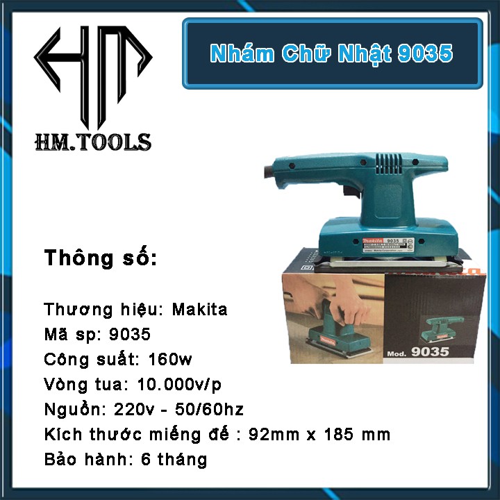 Máy Chà Nhám Chữ Nhật Makita - Máy chà nhám gỗ công suất 160w - Bảo hành 6 tháng