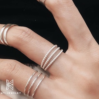 Nhẫn Ngón Út-Ngón Chân Bạc 925-Line Xoắn Cá Tính-KaT Jewelry