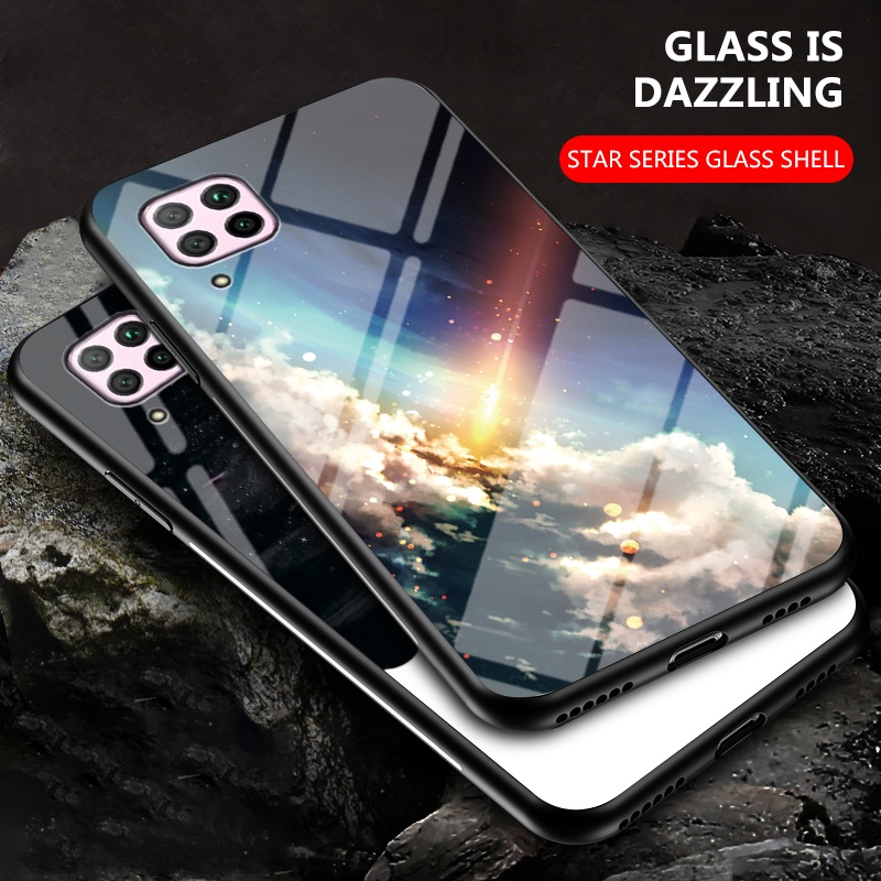Ốp điện thoại kính họa tiết bầu trời đầy sao cho HUAWEI NOVA3 3I 3E NOVA4 4E NOVA5/5PRO NOVA6-4G/5G NOVA6SE