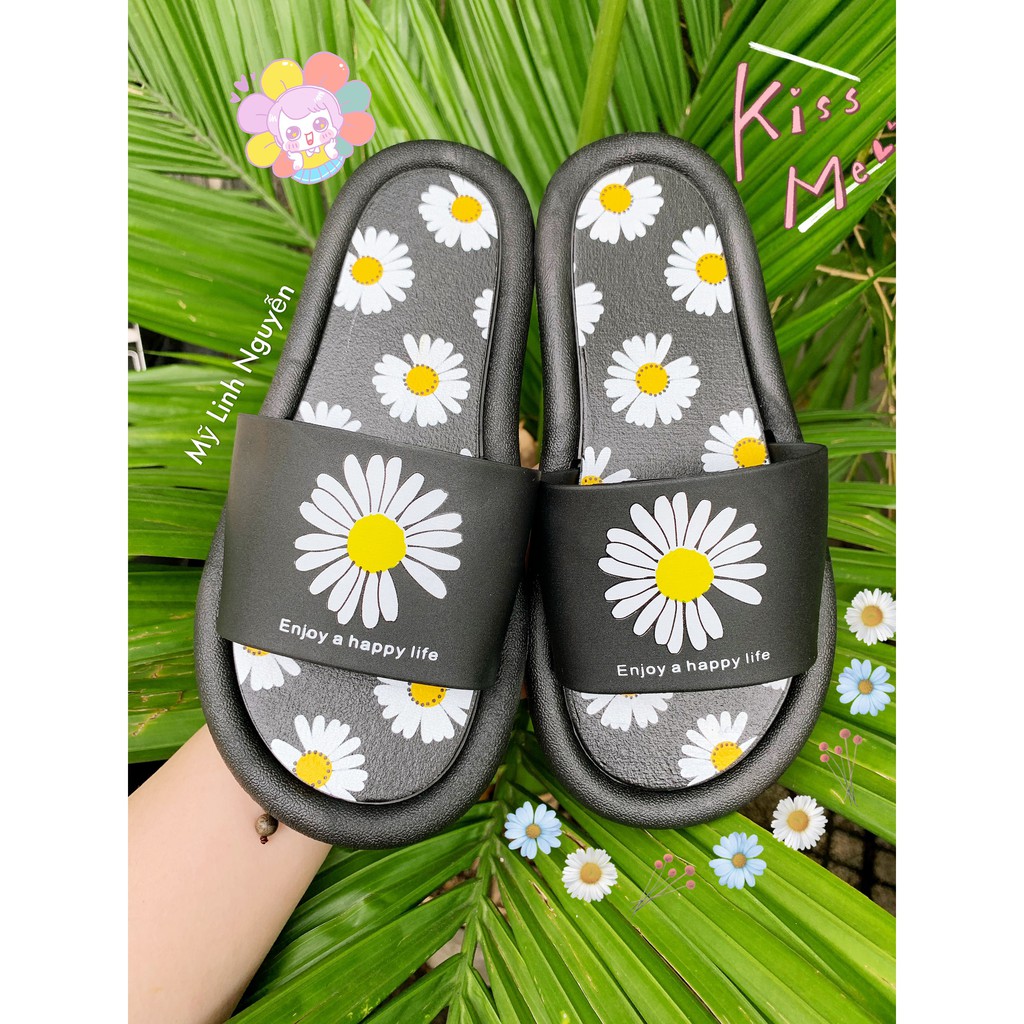 Dép Hoa Cúc đi trong nhà chất liệu cao su mềm mại êm chân nhập khẩu | BigBuy360 - bigbuy360.vn