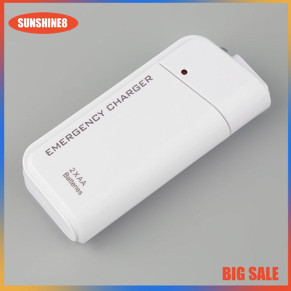 【SUN】[NEW]Universal USB Emergency Portable 2 AA Battery Power Charger for Mobile Phones