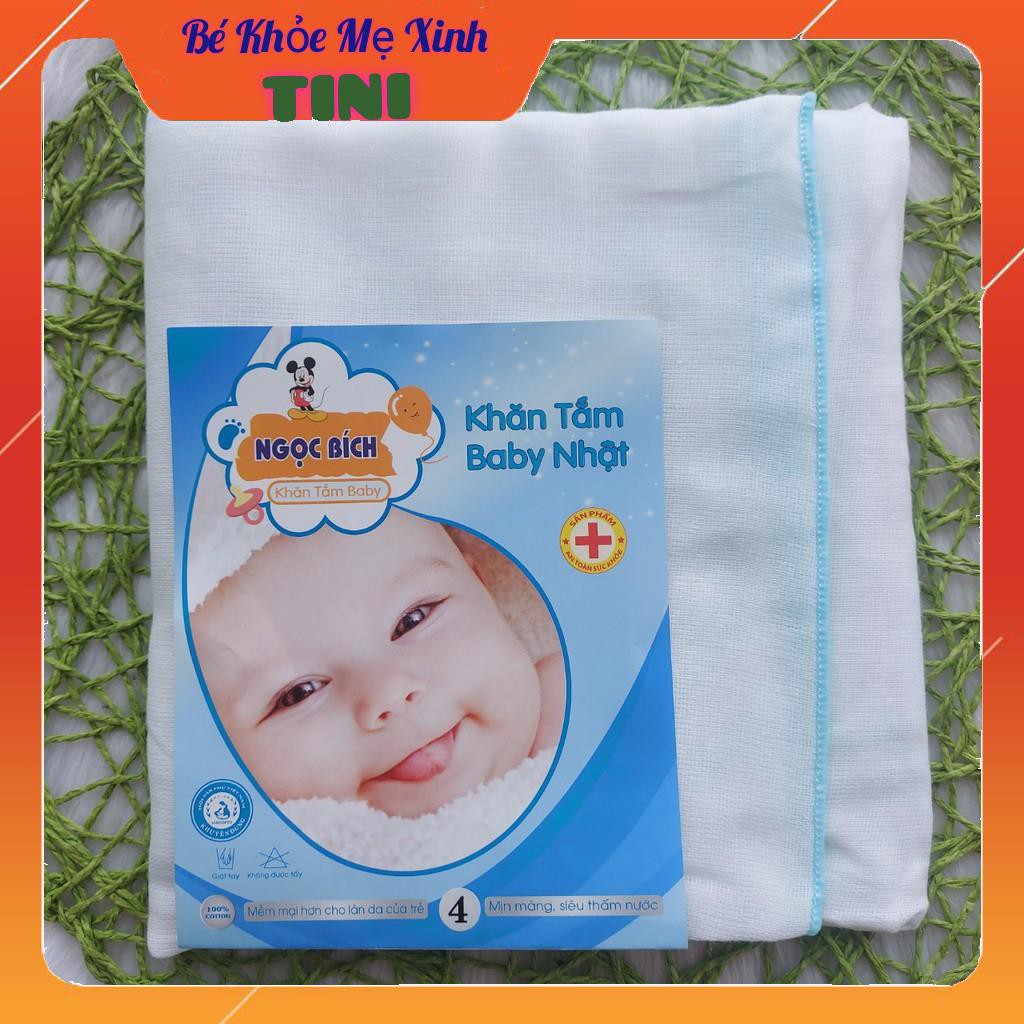 Khăn tắm baby Nhật 4 lớp Ngọc Bích cho bé sơ sinh