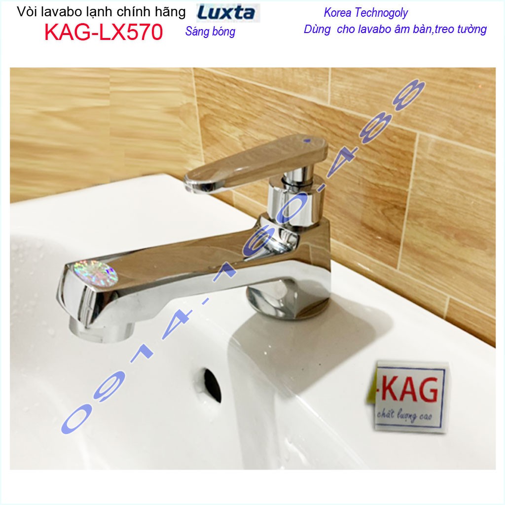 Vòi lavabo lạnh Luxta KAG-LX570 tay gạt, Vòi chậu rửa nước mạnh chrome bóng thiết kế đẹp chất lượng siêu bền