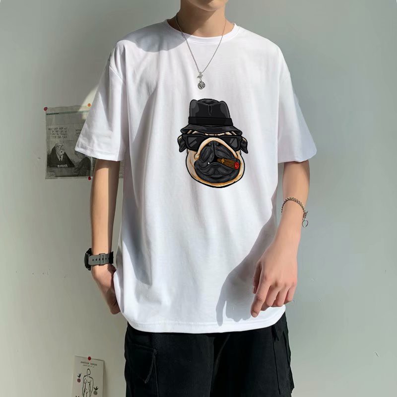 Áo Thun Tay Lỡ In Nhiệt Chó Pug Xiga form Unisex nam nữ phong cách Ulzzang - ATIN14