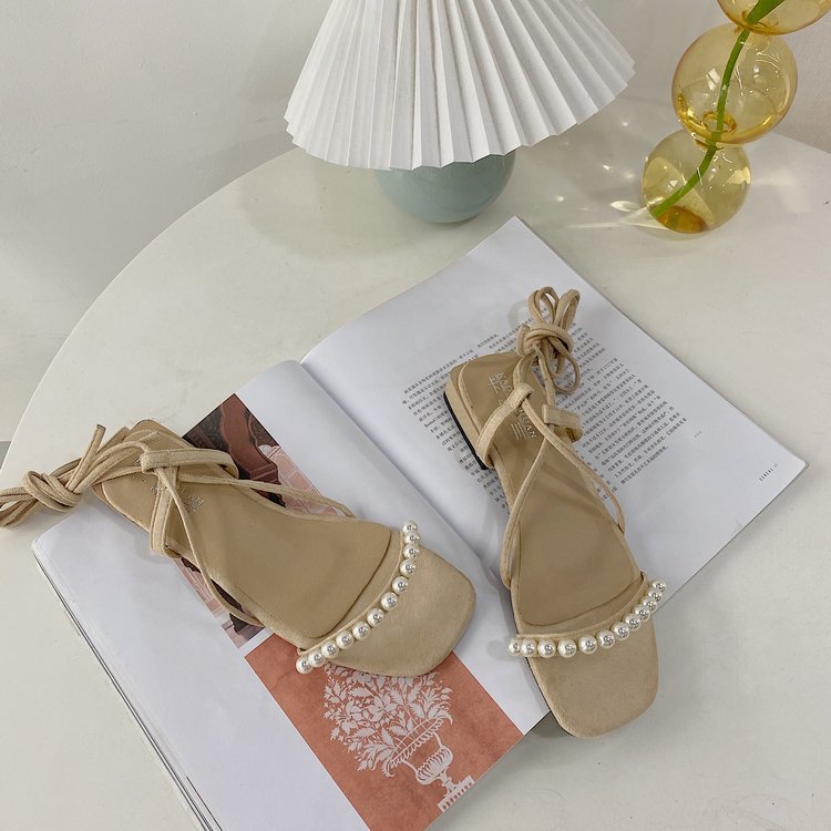 Xăng đan Đế Bệt Quai Đính Ngọc Trai Xinh Xắn Cho Nữ | BigBuy360 - bigbuy360.vn