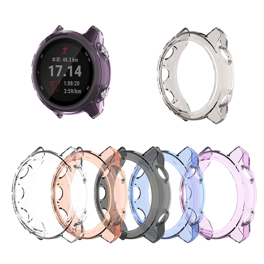 Vỏ đồng hồ đeo tay TPU mềm thể thao trong suốt chống va đập cho Garmin Forerunner 245M / 245