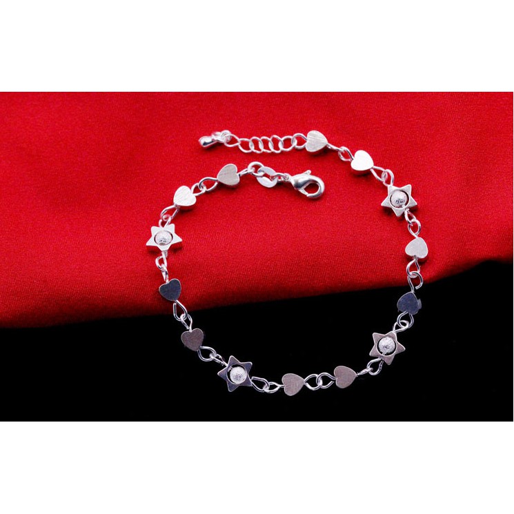 [Mã FAMAYFA giảm 10K đơn 50K] Lắc tay Ngôi sao quả cầu trái tim xi bạc S925 xinh xắn