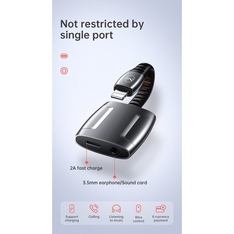 Mcdodo bộ chuyển đổi Dây Cáp Âm Thanh Aux Jack Cáp sạc 3.5mm fro ĐT táo CA-634