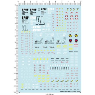 Decal nước MG 1/100 Gundam GP 01 - FB - 02 - 03