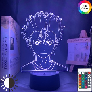 Đèn 3D Anime Haikyuu Nishinoya Yuu Hình cho trẻ em Phòng ngủ trẻ em Trang trí nội thất Đèn ngủ Rgb Bàn đầy màu sắc Đèn ngủ Đèn Led Quà tặng Manga