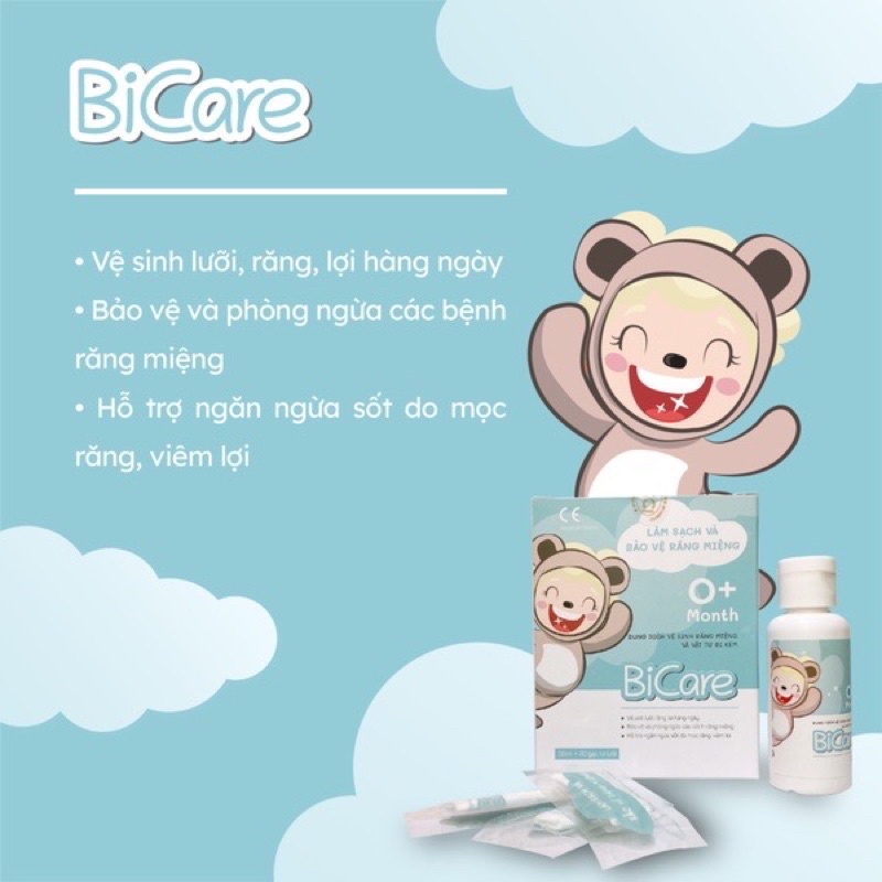 Dung Dịch Rơ Lưỡi Cho Bé Bicare 50ml Kèm 20 Gạc Rơ Lưỡi