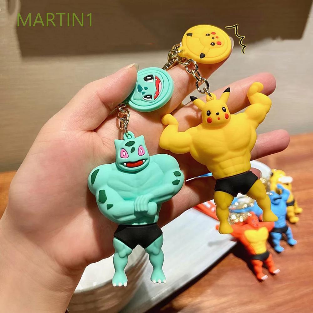 Móc khóa hình nhân vật Bulbasaur Pikachu Charmander cơ bắp vui nhộn sáng tạo làm đồ chơi cho bé