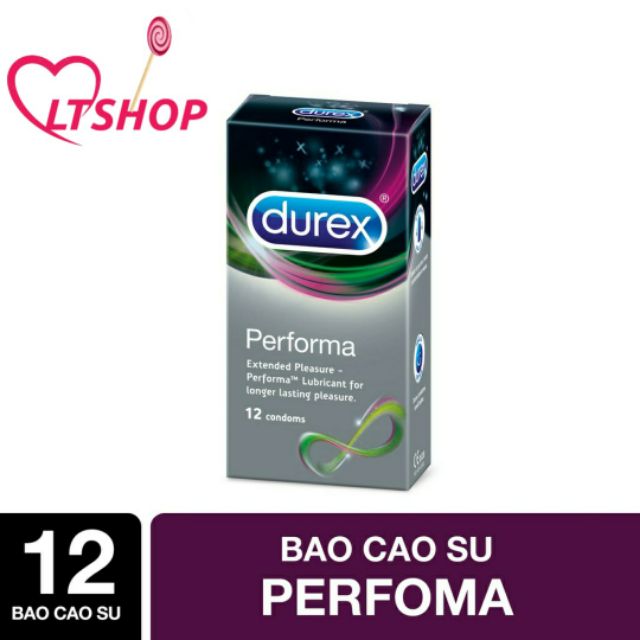 Bao cao su Durex Performa   kéo dài thời gian   hộp 12 cái