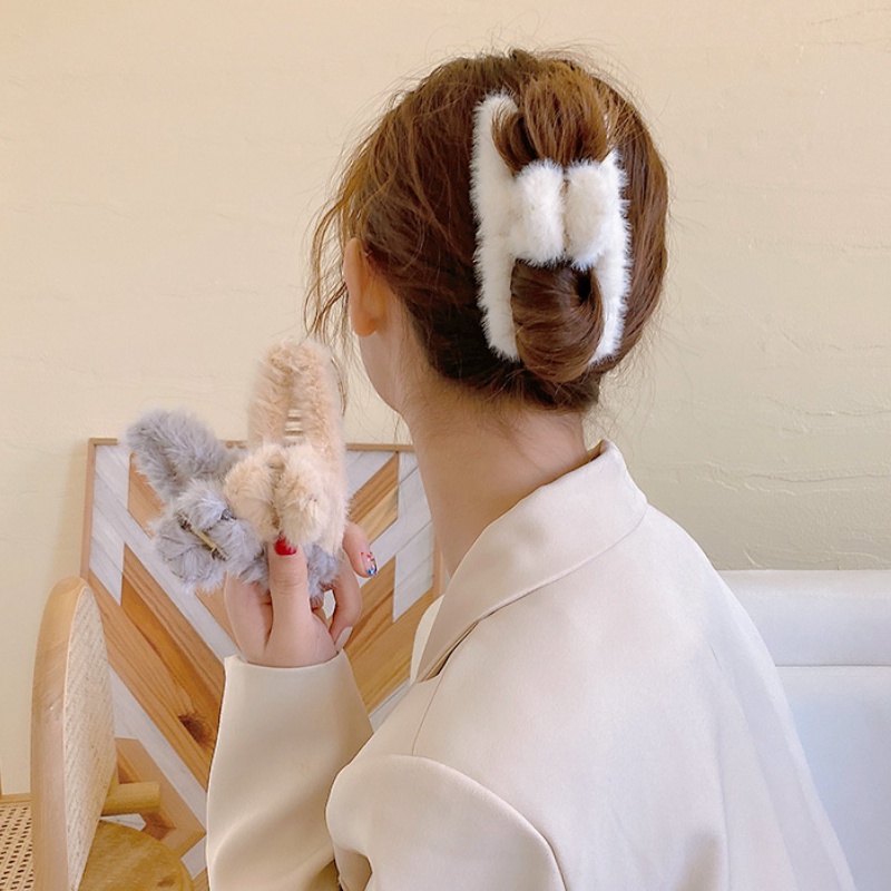 Kẹp Tóc Lông Đáng Yêu Phong Cách Hàn Quốc Dành Cho Nữ