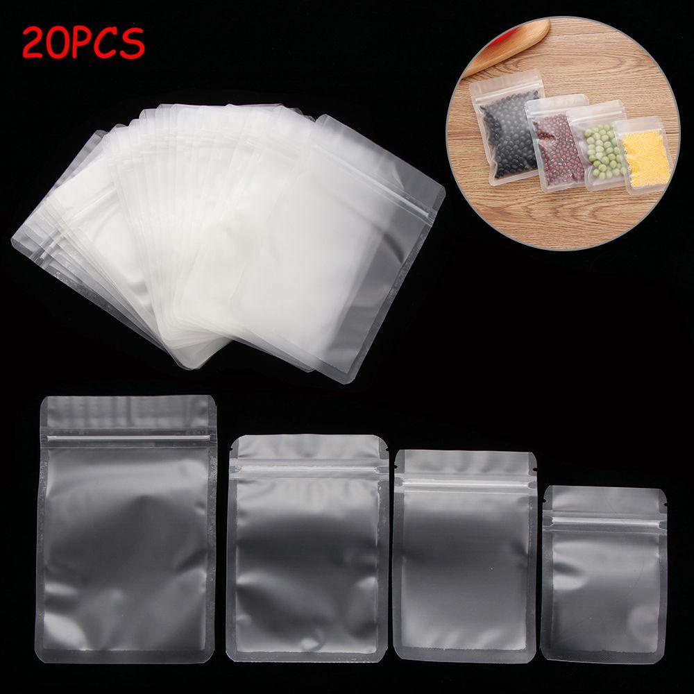 Bộ 20 Túi Nhựa Mờ Trong Suốt Chống Thấm Nước Có Thể Đóng Lại camelli1