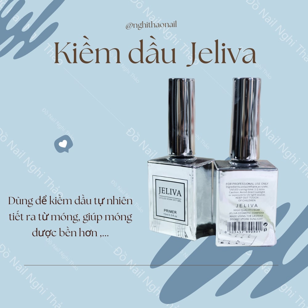 Liên kết bột nail , kiềm dầu nail Jeliva 15ml