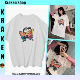 Áo Thun Tay Lỡ In Nhiệt Alive Unisex chất Cotton phong cách Ulzzang - Áo Phông Style unisex cho nam và nữ ATIN89