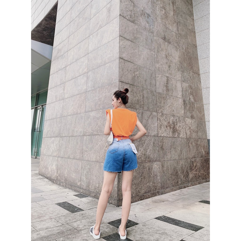 [TH Jeans] Quần bò giả váy rách nhẹ dáng chữ A, quần jeans giả váy lưng cao túi hộp. Mã V0115