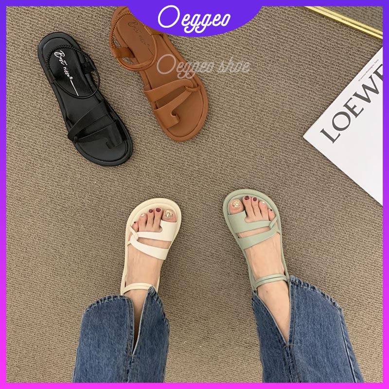 Oeggeo shop 2022 Xăng đan Đế Bệt Xỏ Ngón Cho Nữ