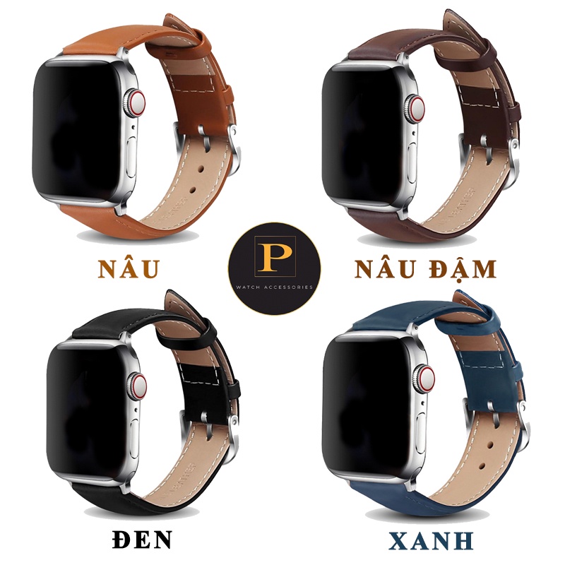 Dây da bò cao cấp 40mm 44mm 38mm 42mm cho đồng hồ Apple Watch IWatch Series 5 4 3 2 1