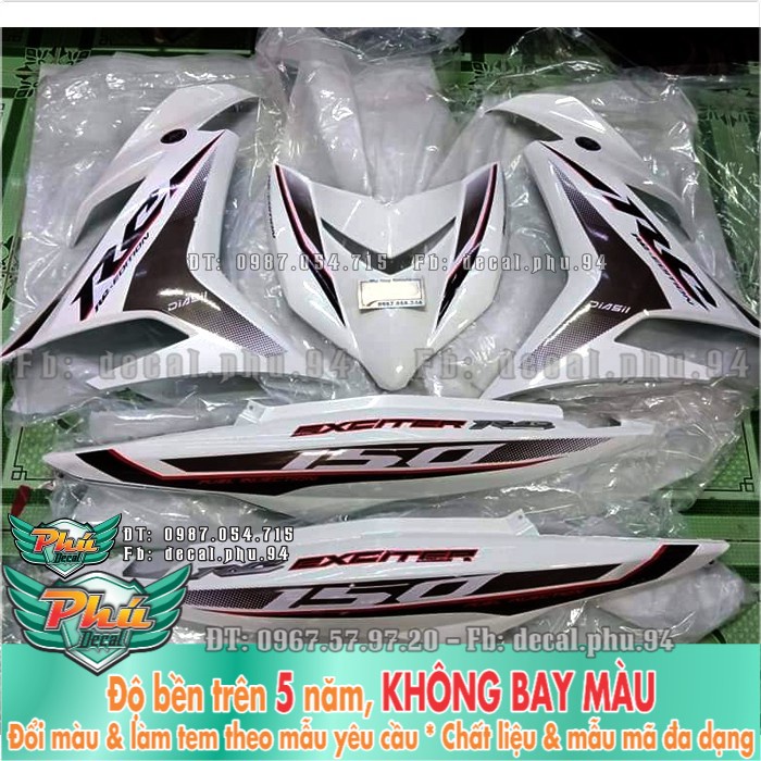 Tem rời EX 150 RC xám đen xe trắng 2 -1