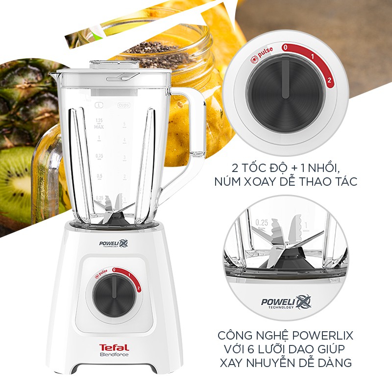 Máy xay sinh tố đa năng, máy xay sinh tố 2 in 1 - Tefal - BL42Q166 - Thương hiệu Pháp