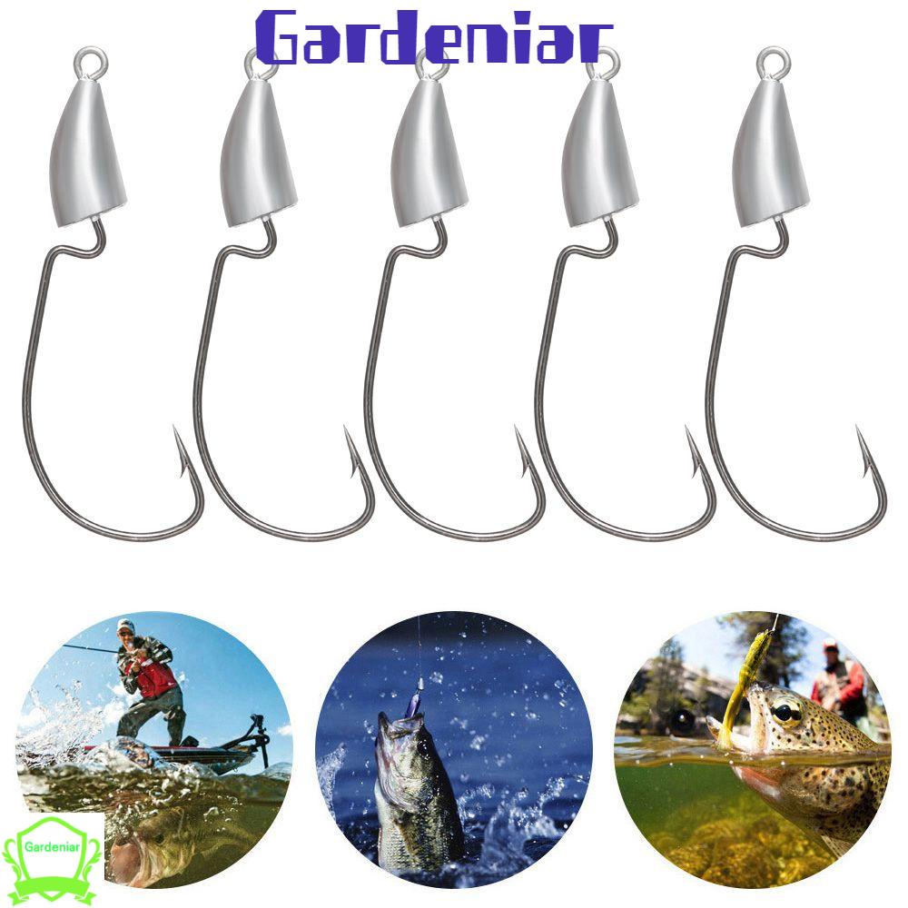 Bộ 5 Móc Câu Cá Bằng Chì Đục Lỗ Đầu Chì Mềm Chuyên Dụng
