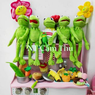 Gấu bông ếch Kermit meme màu xanh ( chân tay có khớp kẽm)