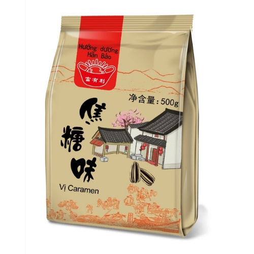 HƯỚNG DƯƠNG TẨM VỊ CARAMEN VÀ NGŨ VỊ HÃN BẢO GÓI 500g HDHB1