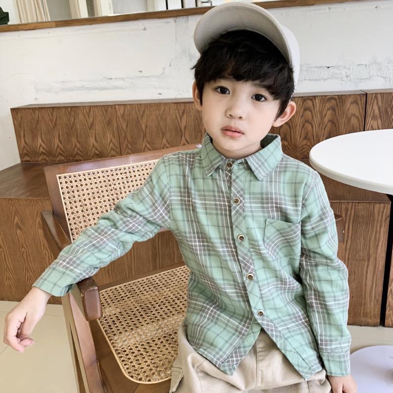 Sơ mi dài tay caro nhiều màu cho bé trai nặng 12-35kg, cao 100-150cm  - 3 màu