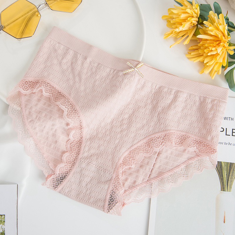 Quần Lót Nữ Cotton Dệt Kim thoáng mát đính nơ xinh tôn vòng 3 gợi cảm QL182 (bầu bí nhỏ bon chen)
