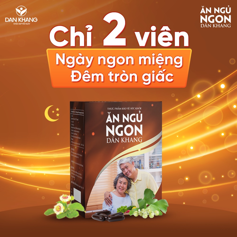 Combo 3 Hộp Viên Uống Ăn Ngủ Ngon Dân Khang Giúp Ăn Ngon Ngủ Ngon Cải Thiện Các Biểu Hiện Lo Âu & Căng Thẳng