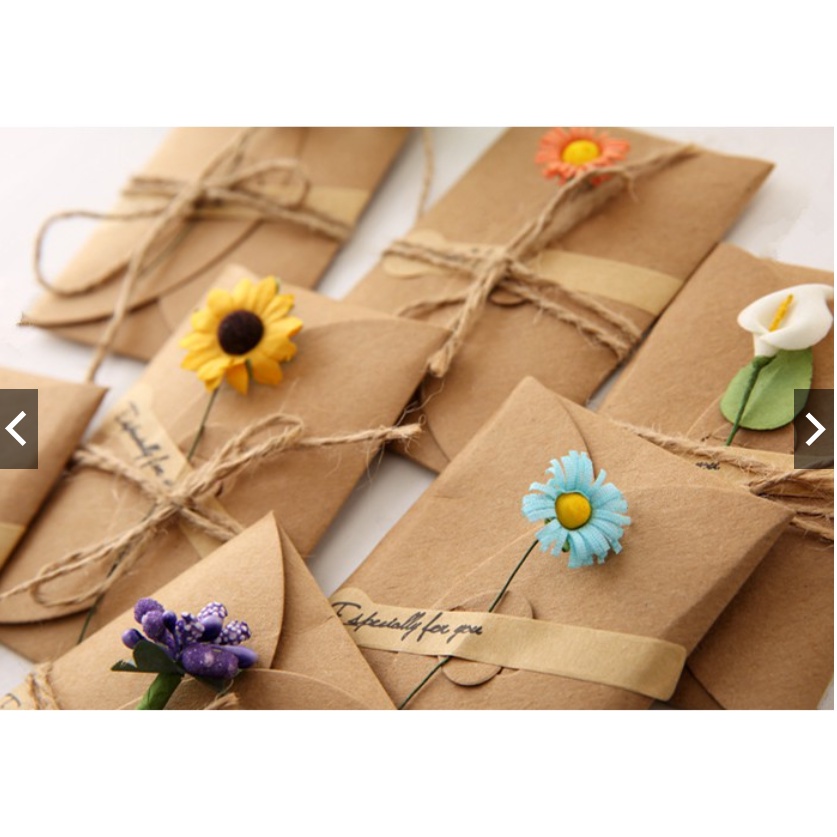 Thiêp Giấy Vintage Phối Hoa Khô độc đáo Làm Quà Tặng