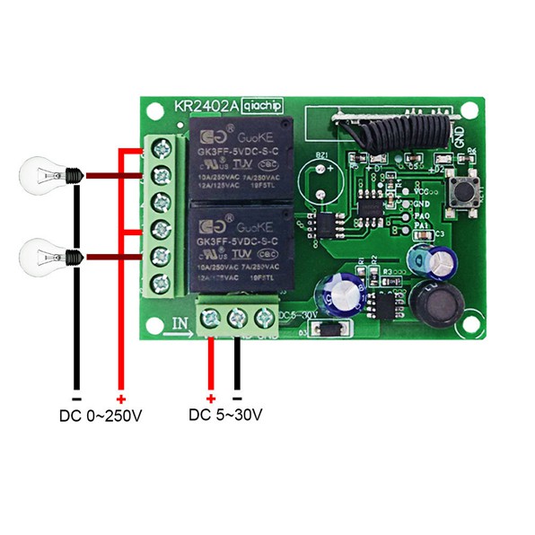 Bộ mạch điều khiền từ xa 5V đến 30v  2 kênh