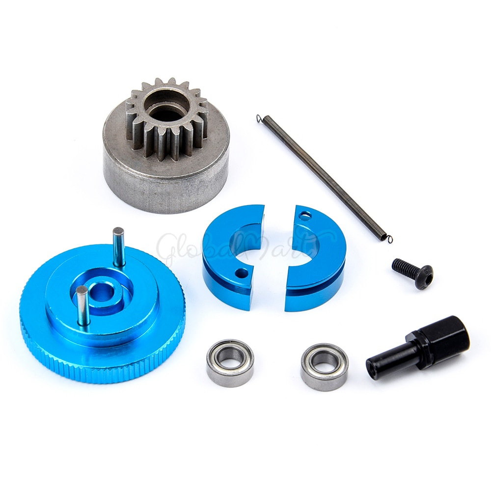 1 Bộ hoàn chỉnh Bánh đà Chuông ly hợp 14T & Giày Vòng bi lò xo 5x10x4 mm Bộ phận động cơ Nitro cho HSP 1/10 Buggy Truck Truggy