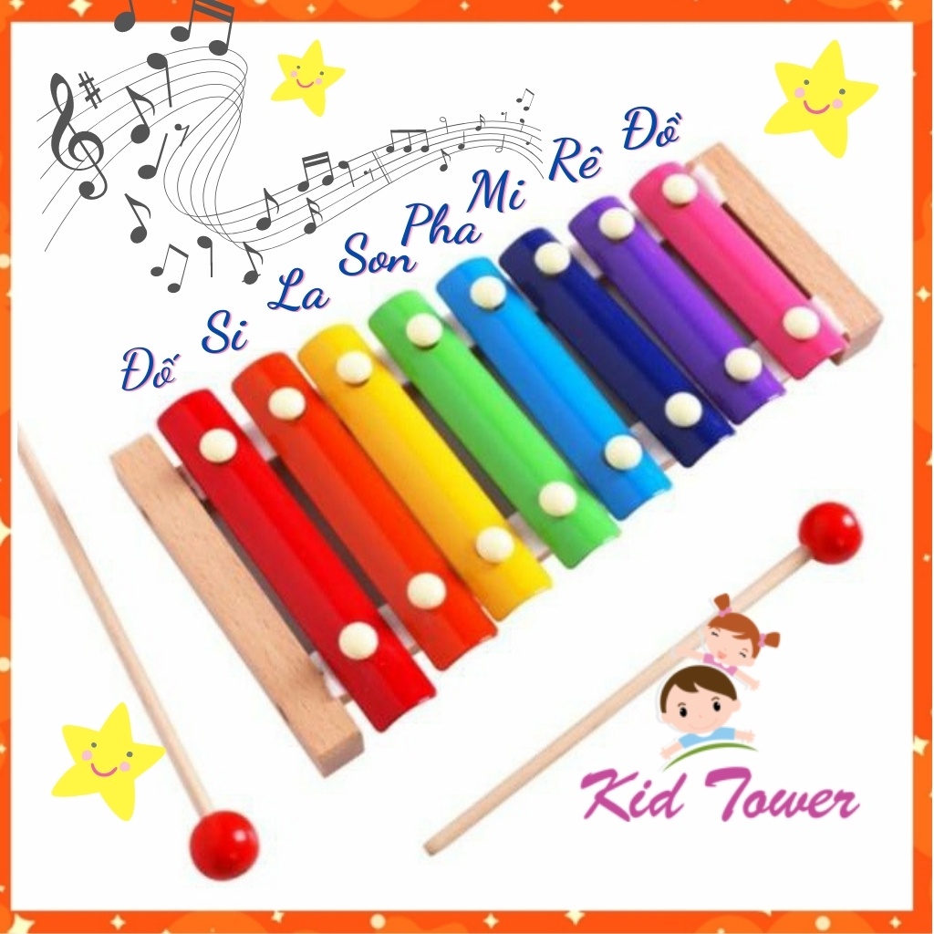 Đàn gỗ 8 âm thanh - Đàn Xylophone 8 thanh giúp bé phát triển cảm quan, cảm thụ âm nhạc [Hàng loại 1]