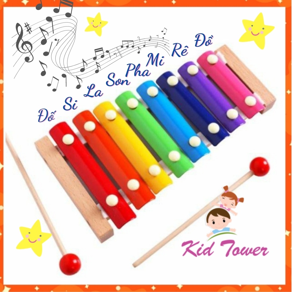 Đàn gỗ 8 âm thanh - Đàn Xylophone 8 thanh giúp bé phát triển cảm quan