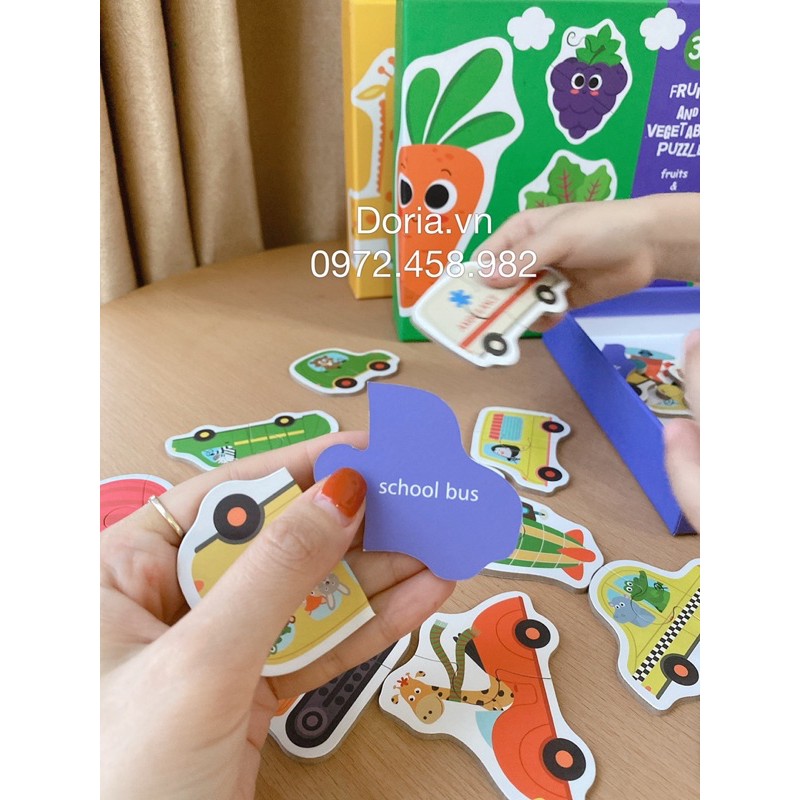 Đồ Chơi An Toàn - Ghép Hình, Xếp hình puzzle 2 mảnh gỗ