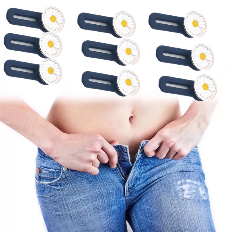 Nút Kim Loại / Mở Rộng Eo Quần Jean Unisex Có Thể Thu Gọn